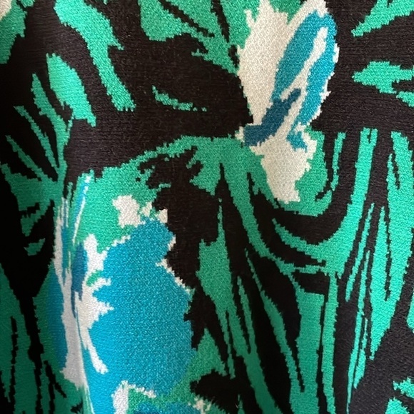 Dee Elly Crew Neck Drop Shoulder Balloon Sleeve Sweater Black Green Blue Size M - Picture 5 of 11